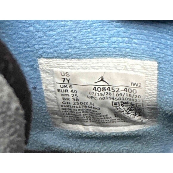 Nike Air Jordan 4 Retro University Blue UNC Size 7 Youth (Size 8.5 Women's) - Picture 6 of 8